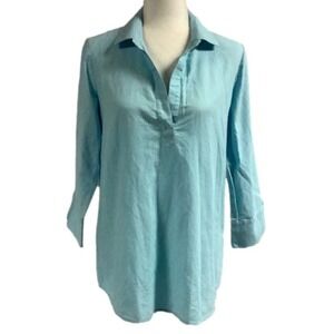 EUC Vineyard Vines‎ Linen Blend Henley Top Blouse Size XS